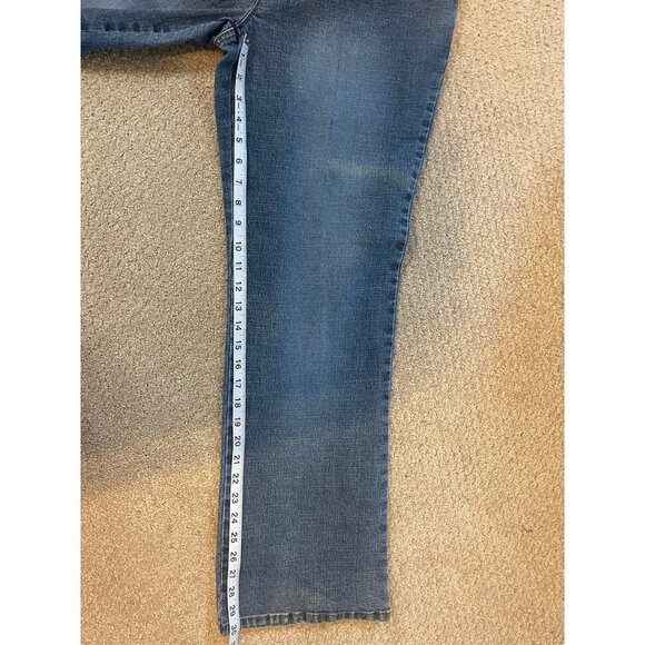 Vintage 90s Y2K Mid Rise Bootcut Relaxed Fit Embroidered Pockets Denim Jeans - Picture 11 of 12